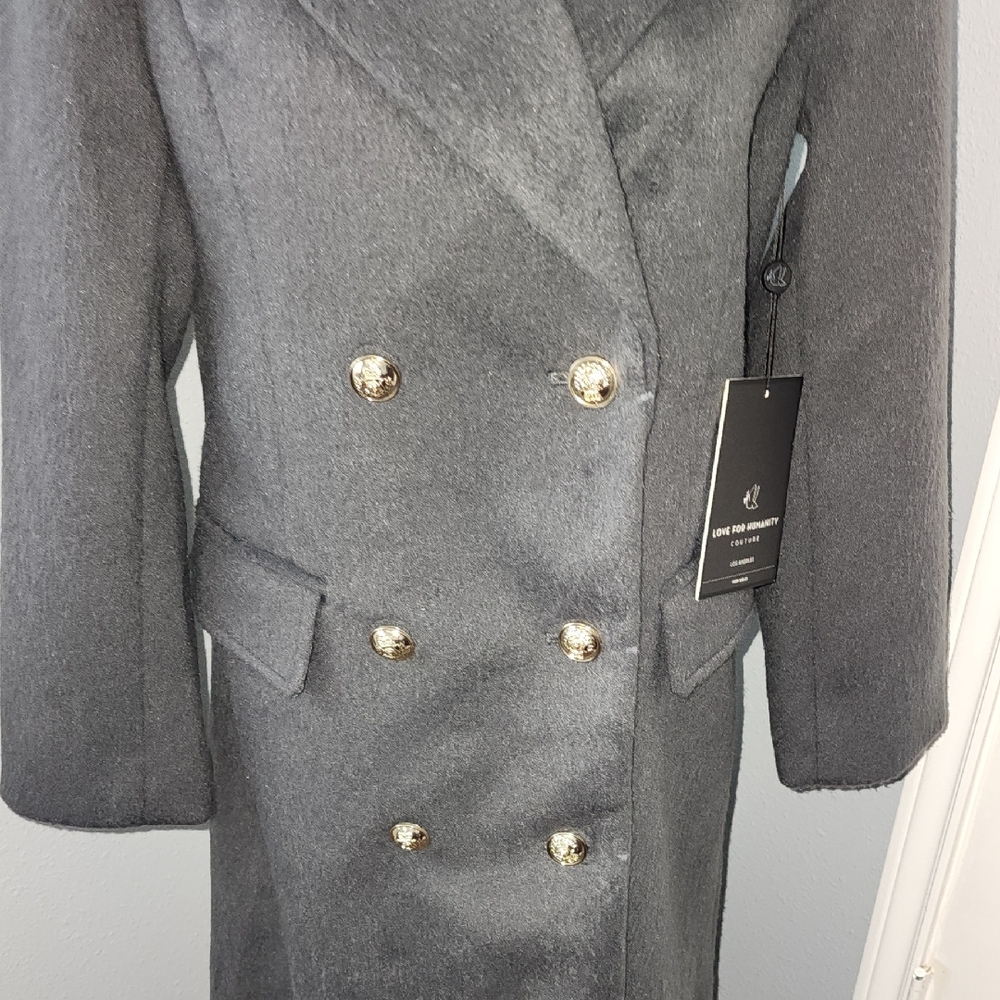 Love For Humanity Couture Double-Breasted Gray Coat - Picture 3 of 13